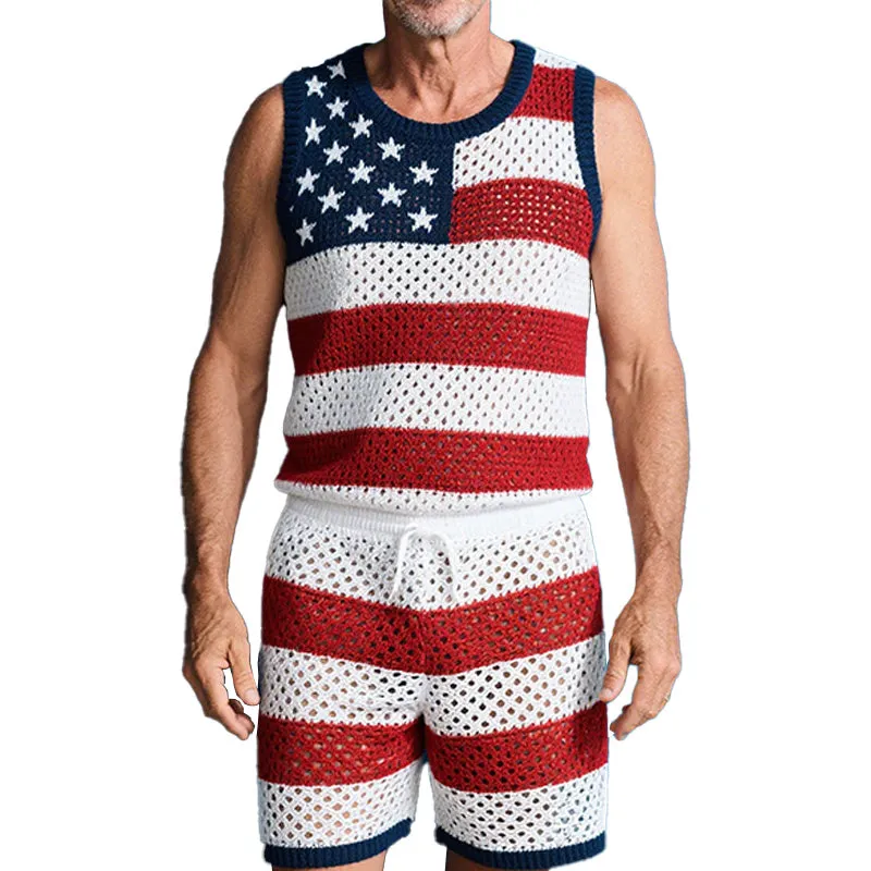 Men's Spring Fashion Woven Casual Sports Sleeveless Shorts Set MTA0722D8P sold by Manly