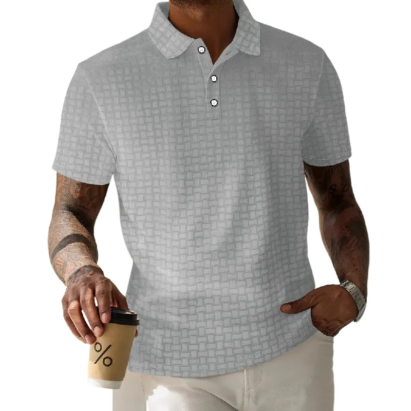 Men's Textured Striped Short-Sleeved POLO Shirt MTA0740D5X sold by Manly product image thumbnail 2
