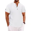 Men's Casual Stand Collar Short Sleeve Shirt MTA0769D7X sold by Manly