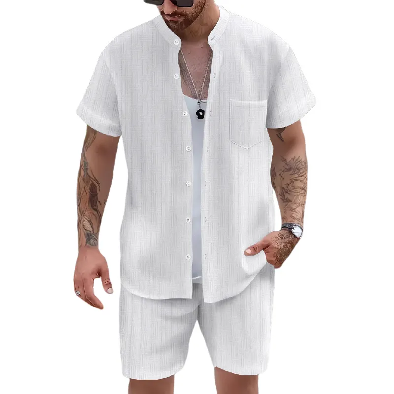 Men's Casual Resort Short Sleeve Shorts Two-piece Set MTA0739D3X sold by Manly product image thumbnail 3