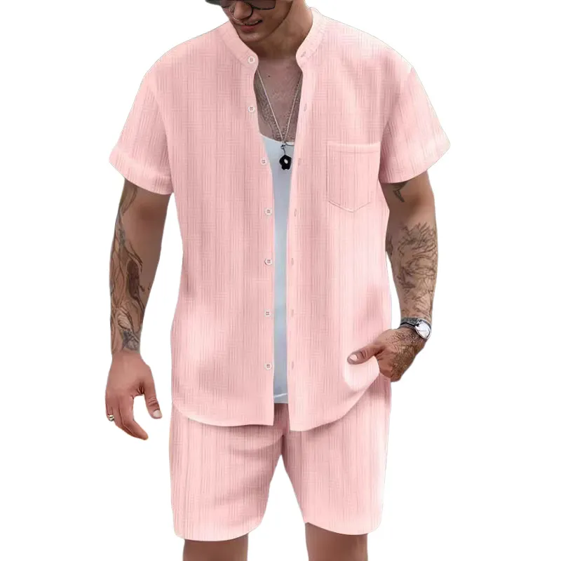 Men's Casual Resort Short Sleeve Shorts Two-piece Set MTA0739D3X sold by Manly product image thumbnail 2