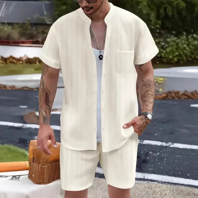 Men's Casual Resort Short Sleeve Shorts Two-piece Set MTA0739D3X sold by Manly product image thumbnail 5