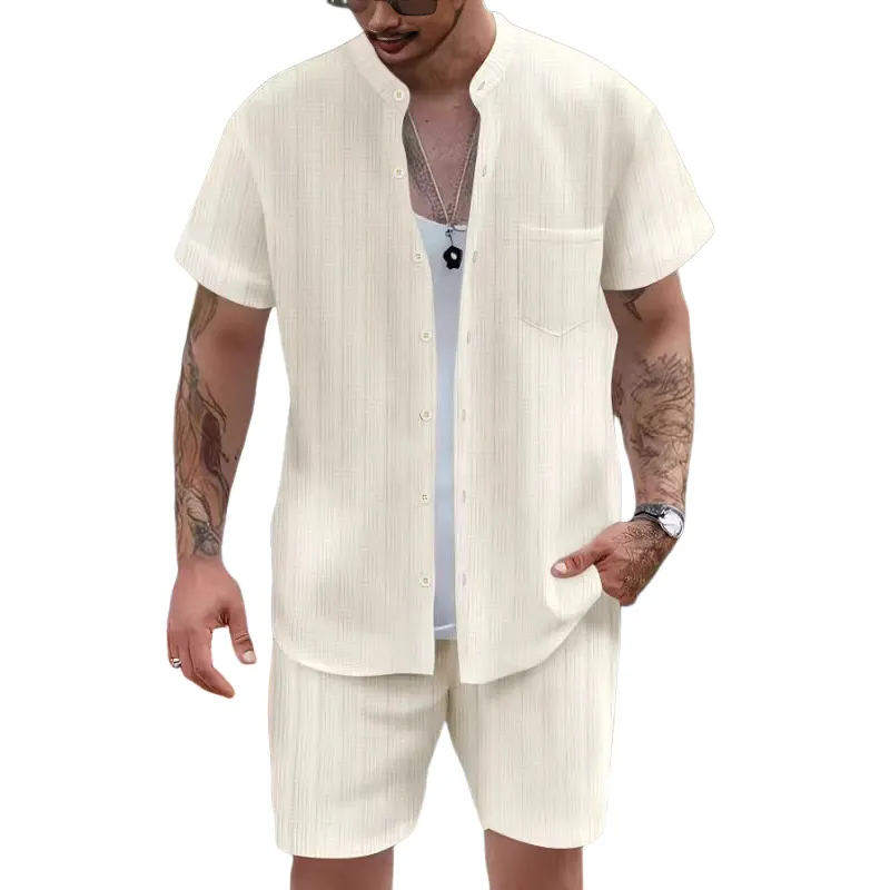 Men's Casual Resort Short Sleeve Shorts Two-piece Set MTA0739D3X sold by Manly