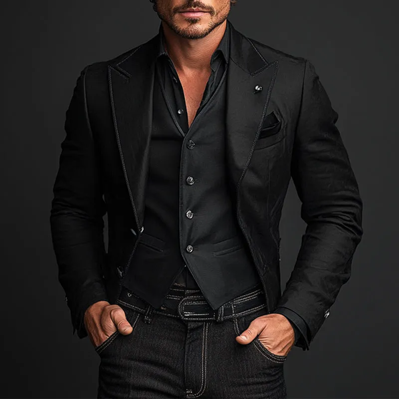 Men's Solid Color Casual Business Blazer MTA0344D9X sold by Manly product image thumbnail 3