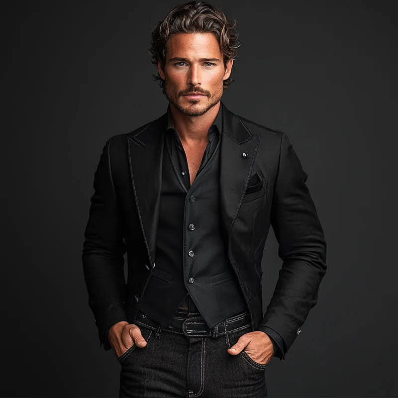 Men's Solid Color Casual Business Blazer MTA0344D9X sold by Manly product image thumbnail 2