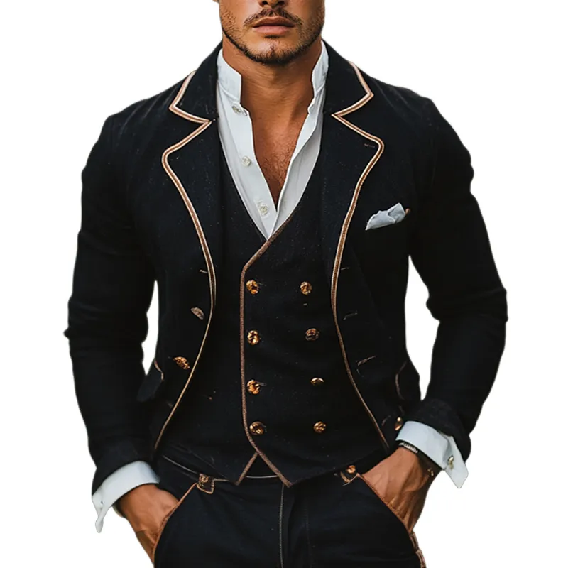 Men's Solid Color Single-Breasted Blazer MTA0371D7X sold by Manly