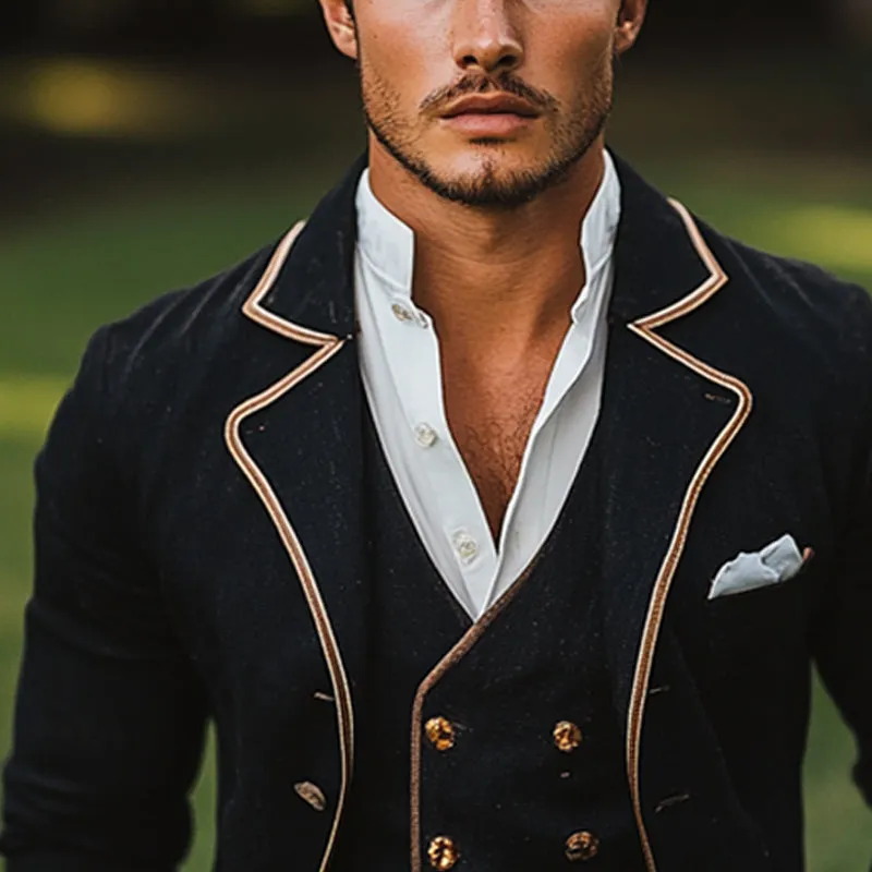 Men's Solid Color Single-Breasted Blazer MTA0371D7X sold by Manly product image thumbnail 3