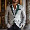 Men's Cotton And Linen Contrast Velvet Blazer MTA0314D0X sold by Manly