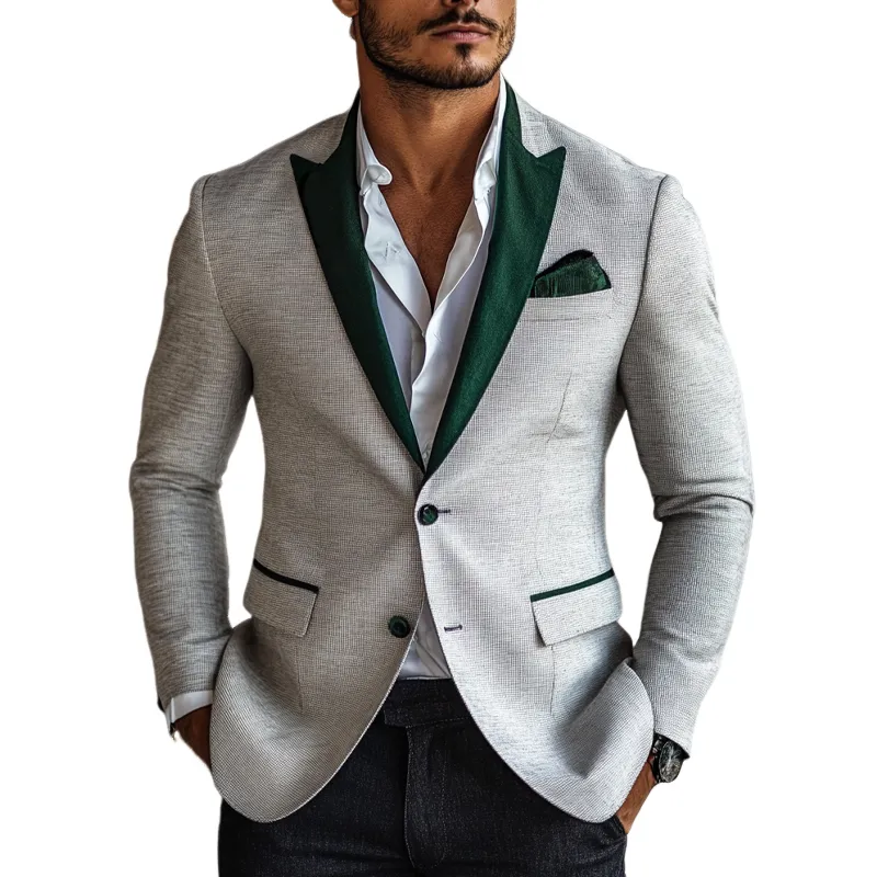 Men's Cotton And Linen Contrast Velvet Blazer MTA0314D0X sold by Manly