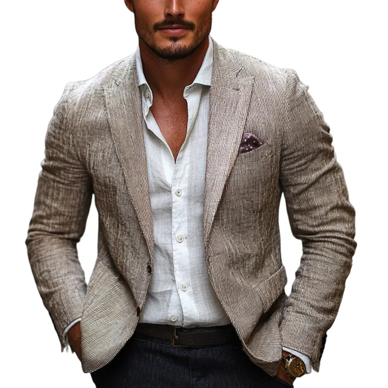 Men's Cotton And Linen Casual Blazer MTA0385D0X sold by Manly