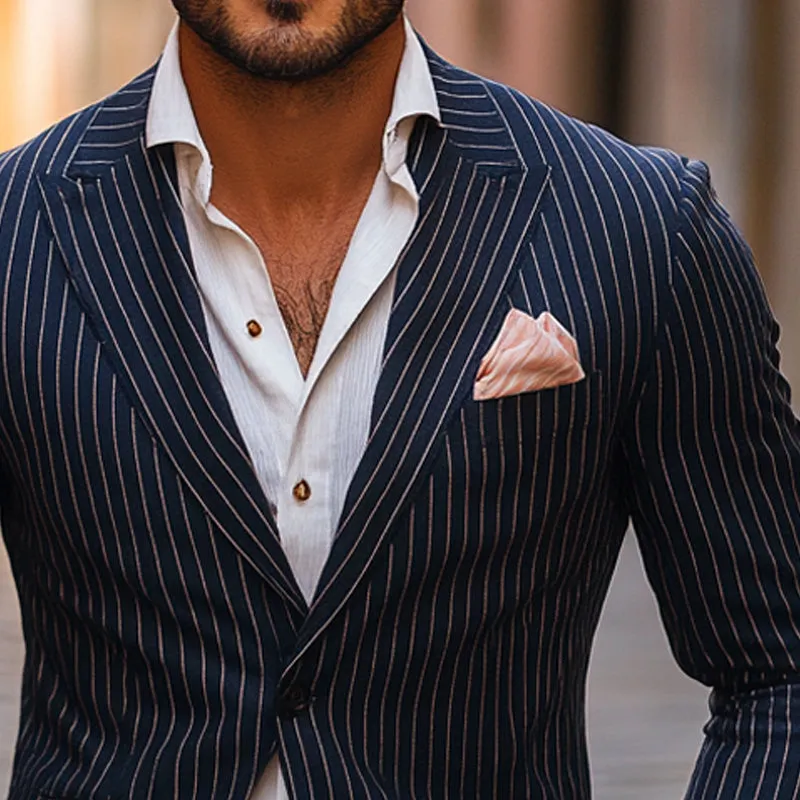 Men's Striped Casual Single Breasted Blazer MTA0369D3X sold by Manly product image thumbnail 2