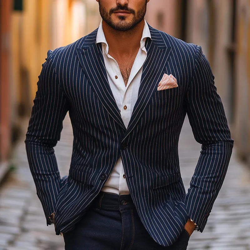 Men's Striped Casual Single Breasted Blazer MTA0369D3X sold by Manly product image thumbnail 3