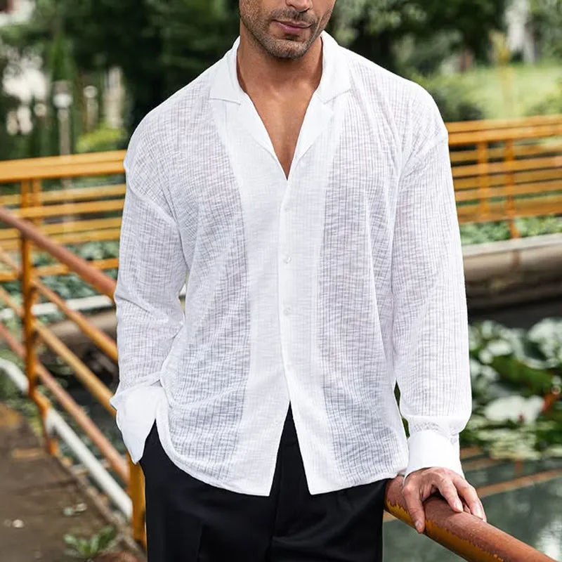 Men's Striped Breathable Long Sleeve Shirt MTA0342D4X sold by Manly product image thumbnail 2