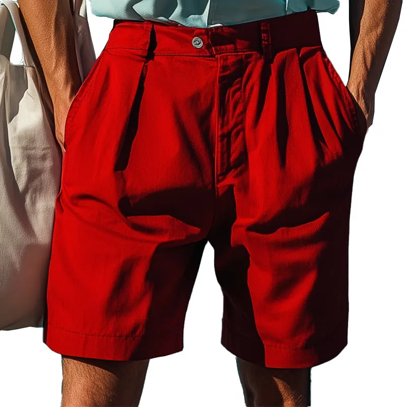 Men's Spring Fashion Retro Solid Color Casual Sports Shorts MTA1039D6P sold by Manly