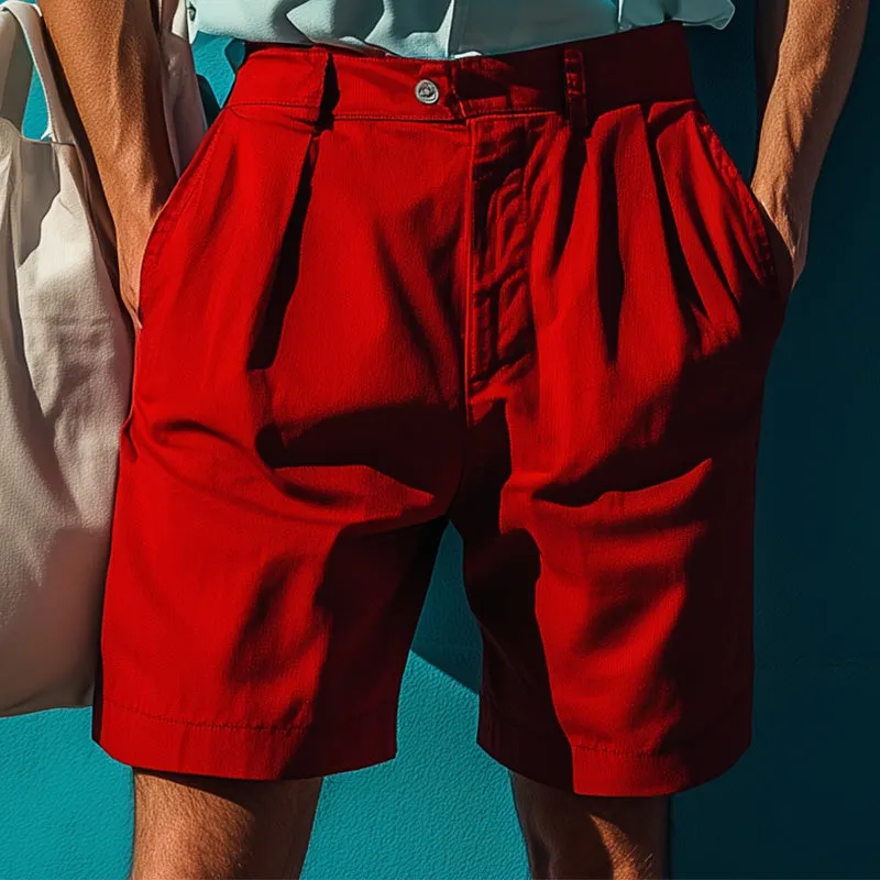 Men's Spring Fashion Retro Solid Color Casual Sports Shorts MTA1039D6P sold by Manly product image thumbnail 2