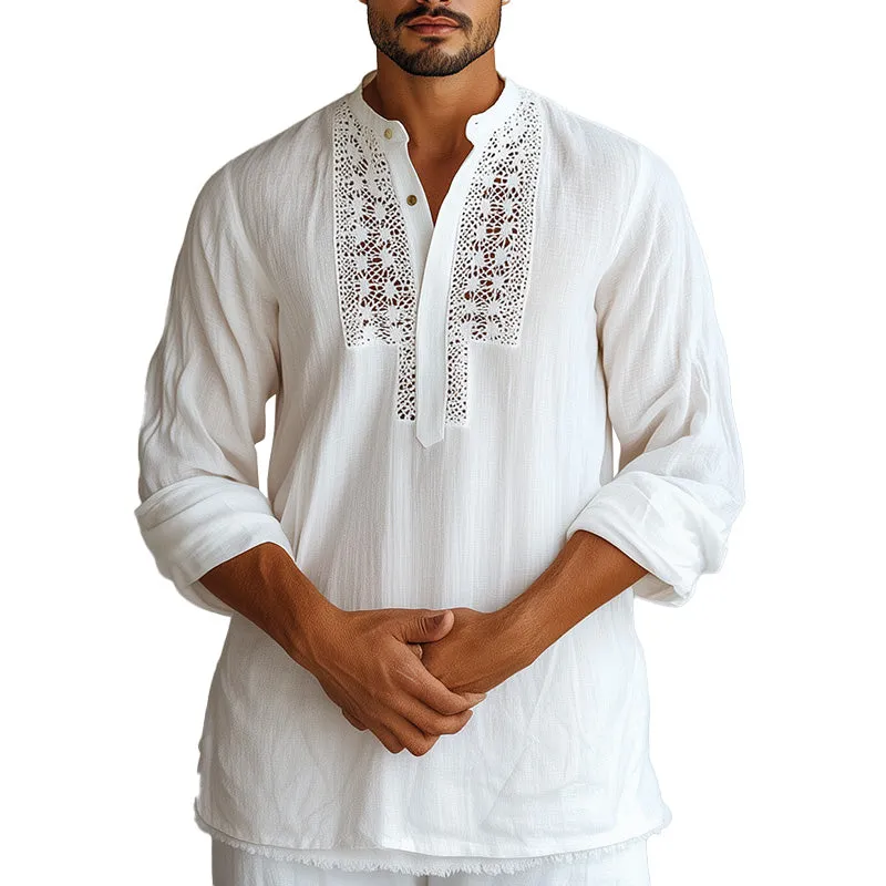 Men's Spring Simple Fashion Hollow Casual Sports Long Sleeve Shirt MTA1042D6P sold by Manly