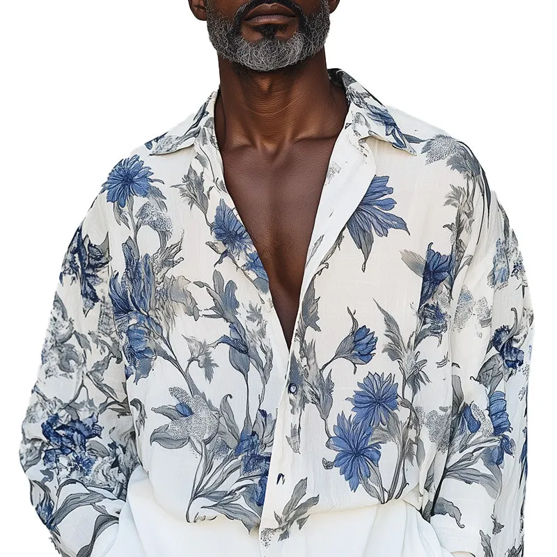 Men's Spring Fashion Lightweight Breathable Printed Long Sleeve Shirt MTA1022D5P sold by Manly