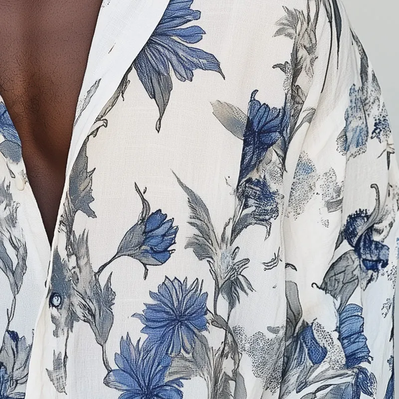 Men's Spring Fashion Lightweight Breathable Printed Long Sleeve Shirt MTA1022D5P sold by Manly product image thumbnail 3