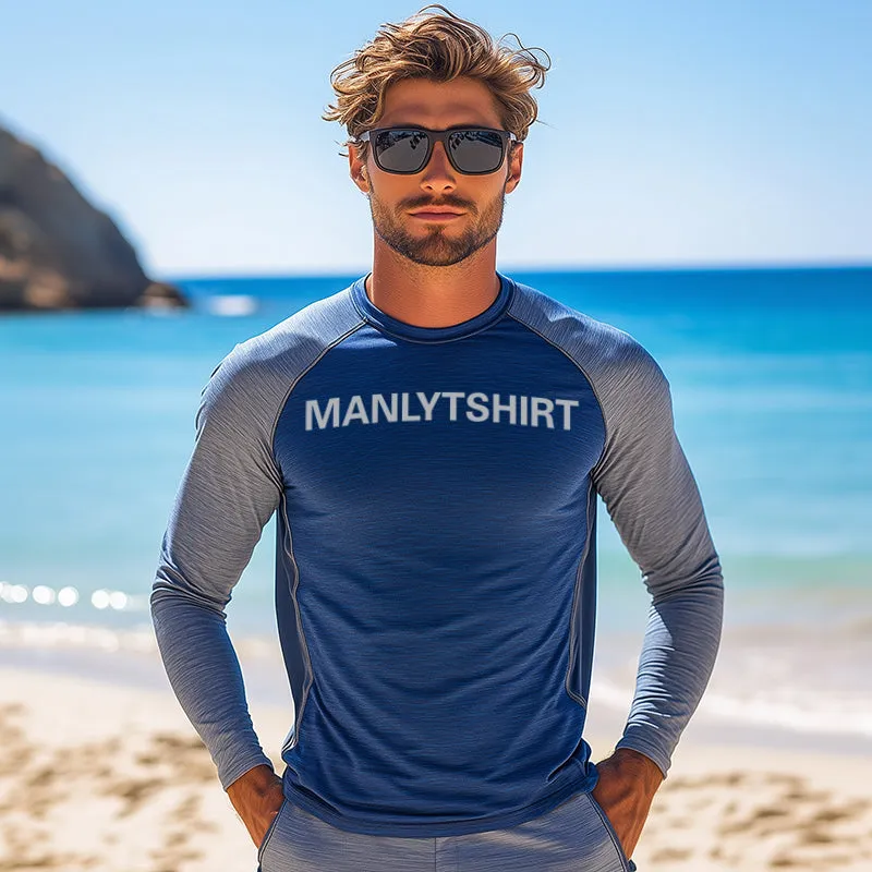 Men's Sports Color Matching Sun Protection Round Neck Long Sleeve T-Shirt MTA1081D5TO sold by Manly product image thumbnail 3