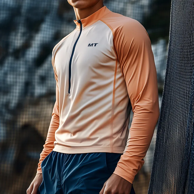 Men's Sports Casual Quick-Drying Zipper Collar Long Sleeve T-Shirt MTA1083D5TO sold by Manly product image thumbnail 2