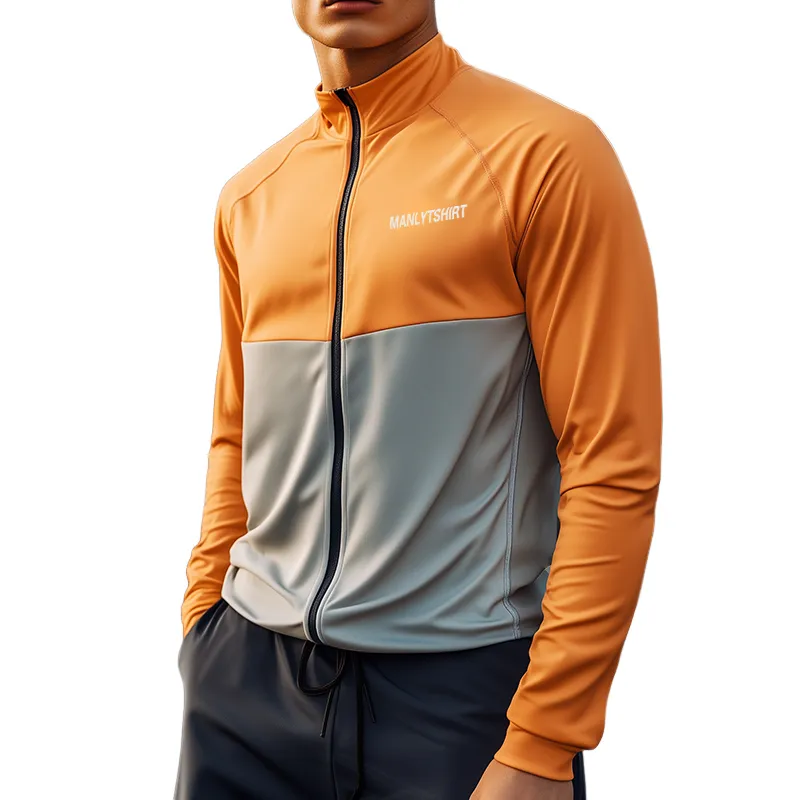 Men's Sports Casual Quick-Drying Stand Collar Zipper Sun Protection Jacket MTA1088D5TO sold by Manly