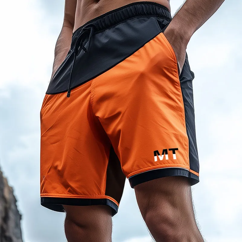 Men's Sports Casual Colorblock Quick-Drying Drawstring Shorts MTA1030D6TO sold by Manly product image thumbnail 2