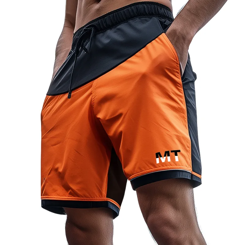 Men's Sports Casual Colorblock Quick-Drying Drawstring Shorts MTA1030D6TO sold by Manly