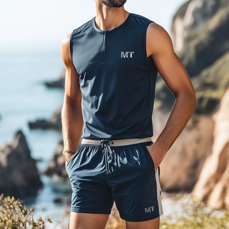 Men's Sports Casual Quick-Drying Tank Top Shorts Two-Piece Set MTA1092D0TO sold by Manly product image thumbnail 3
