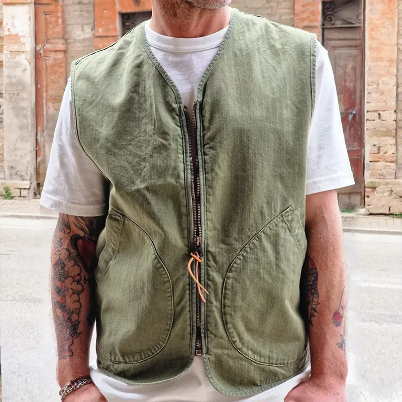 Men's Vintage Washed Zipper Cargo Vest MTA1052D5TO sold by Manly product image thumbnail 2