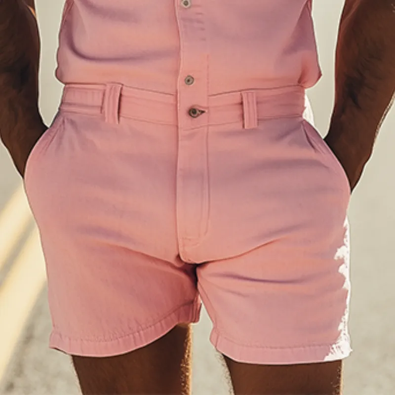 Men's Spring and Summer Fashion Casual Multi-Pocket Twill Cotton Tank Top Shorts Jumpsuit MTA1017D1K sold by Manly product image thumbnail 5