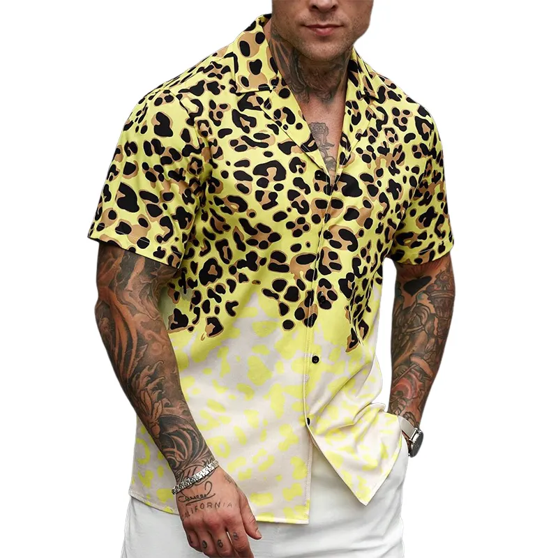 Men's Leopard Print Short Sleeve Shirt MTA1002D8X sold by Manly