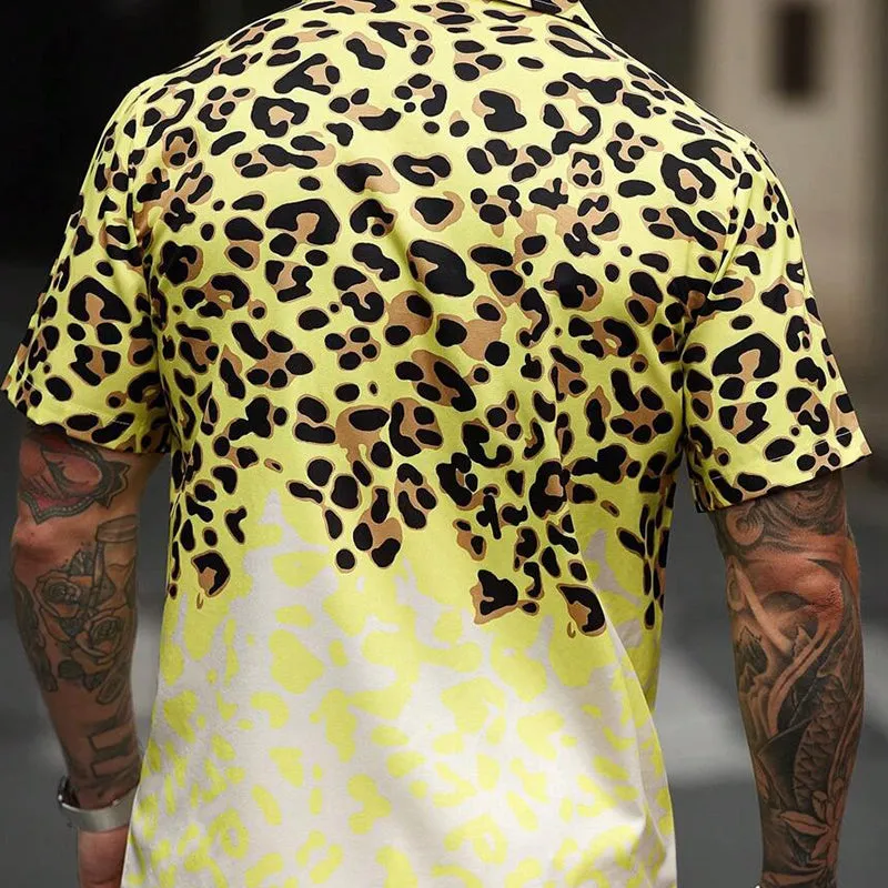 Men's Leopard Print Short Sleeve Shirt MTA1002D8X sold by Manly product image thumbnail 2