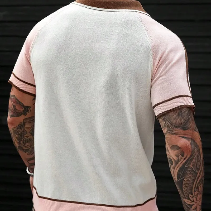 Men's Contrast Color Short Sleeve Casual POLO Shirt MTA1012D8X sold by Manly product image thumbnail 3