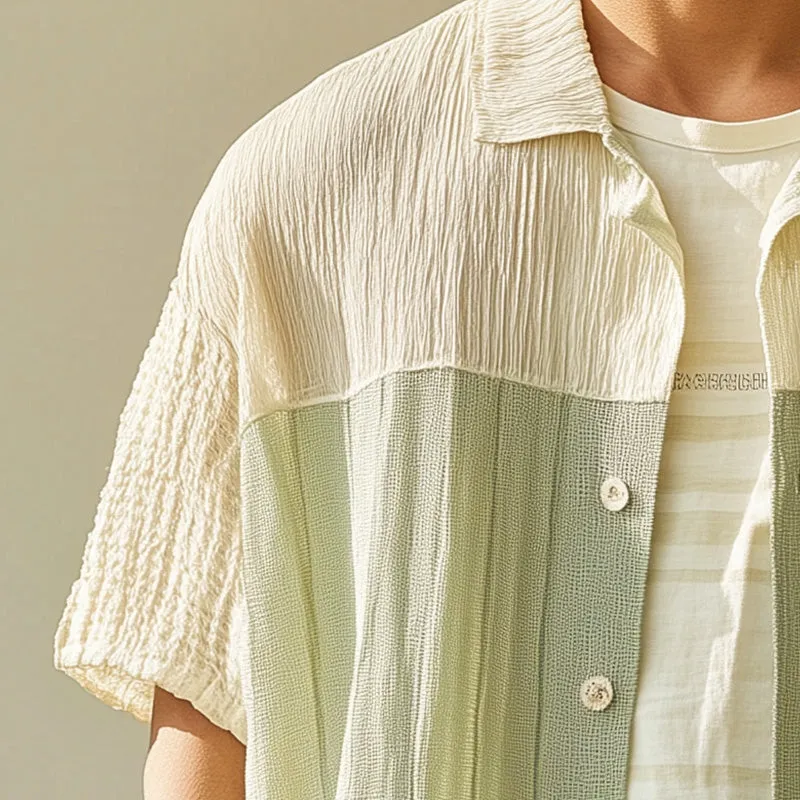 Men's Spring Fashion Textured Fabric Short Sleeve Casual Sports Shirt MTA0836D0P sold by Manly product image thumbnail 3