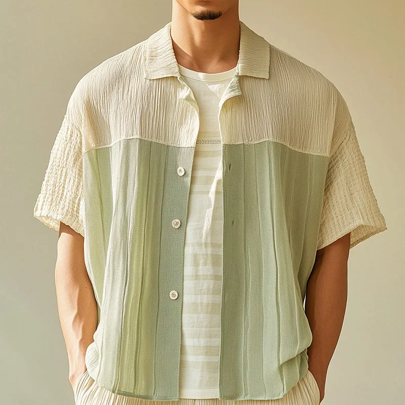 Men's Spring Fashion Textured Fabric Short Sleeve Casual Sports Shirt MTA0836D0P sold by Manly product image thumbnail 2