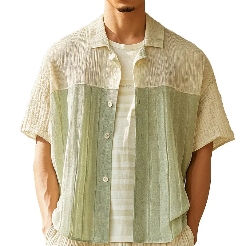 Men's Spring Fashion Textured Fabric Short Sleeve Casual Sports Shirt MTA0836D0P sold by Manly