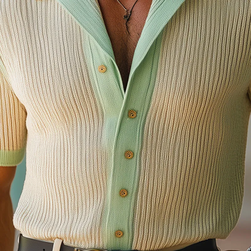 Men's Spring Fashion Woven Slim Short Sleeve Shirt MTA0848D7P sold by Manly product image thumbnail 3