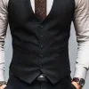 Men's Retro Solid Color Single Breasted Business Vest  MTA0935D2TO sold by Manly