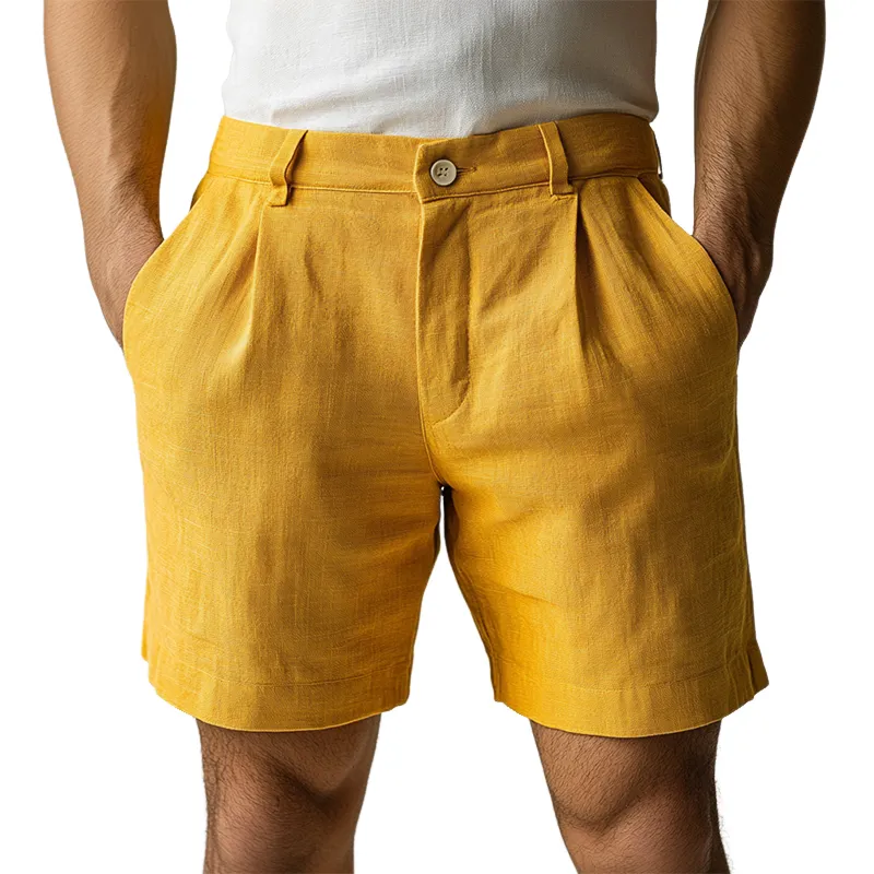 Men's Retro Casual Linen Shorts MTA0987D9TO sold by Manly