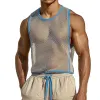 Men's Casual Sports Mesh Color Block Crew Neck Tank Top MTA0990D7TO sold by Manly