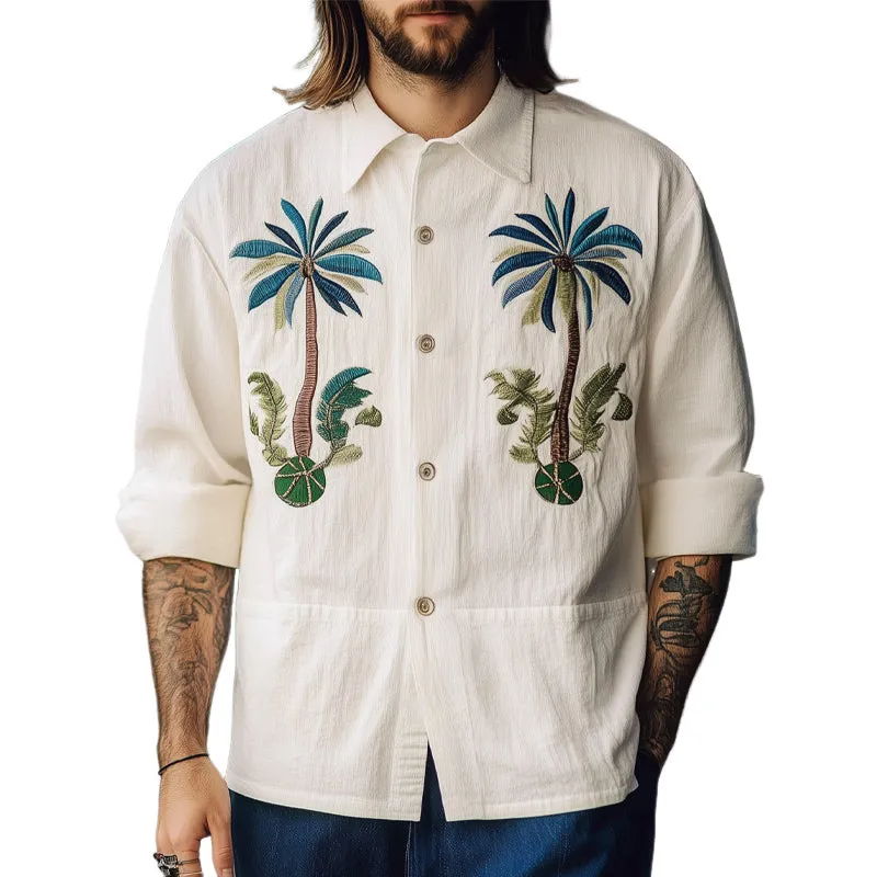 Men's Summer Hawaiian Fashion Embroidered Long Sleeve Shirt MTA1277D5U sold by Manly