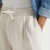 Men's Classic Casual Elastic Waist Cotton and Linen Shorts MTA1266D0K sold by Manly