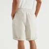 Men's Classic Casual Elastic Waist Cotton and Linen Shorts MTA1266D0K sold by Manly