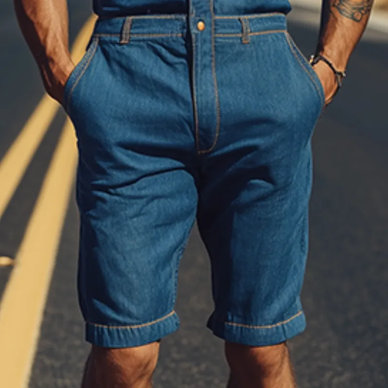 Men's Summer Fashion Casual Classic Western Tencel Denim Multi-Pocket Jumpsuit MTA1227D8K sold by Manly product image thumbnail 5