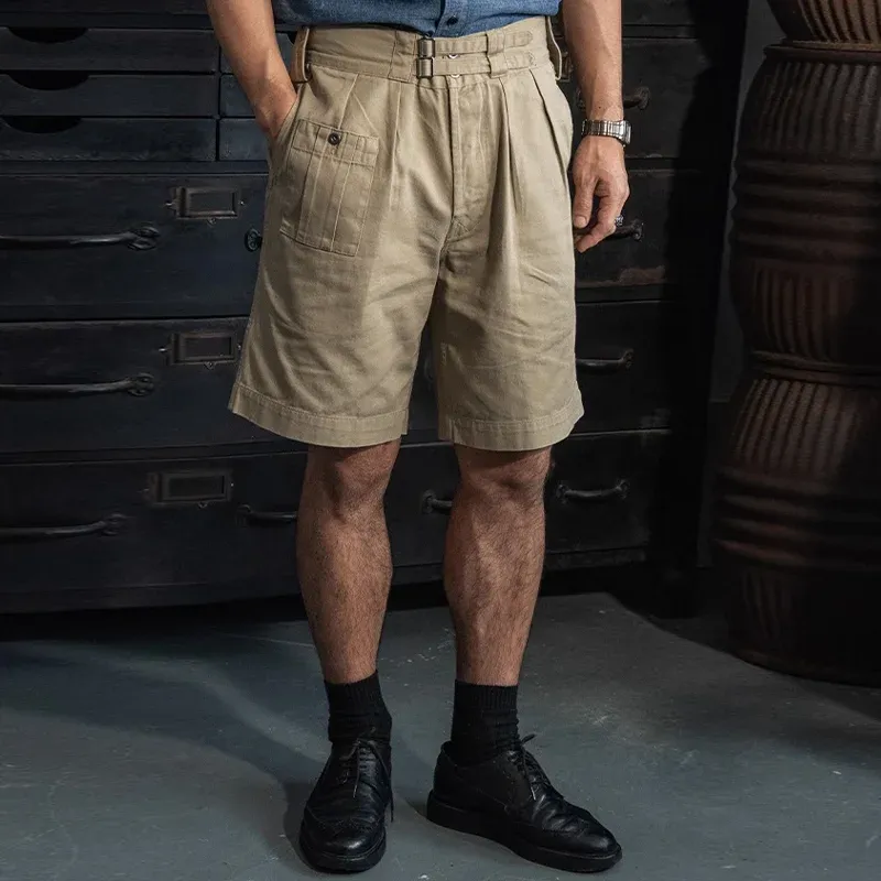 Men's Solid Color Cotton Multi-pocket Straight Cargo Shorts MTA1270D1Z sold by Manly product image thumbnail 3