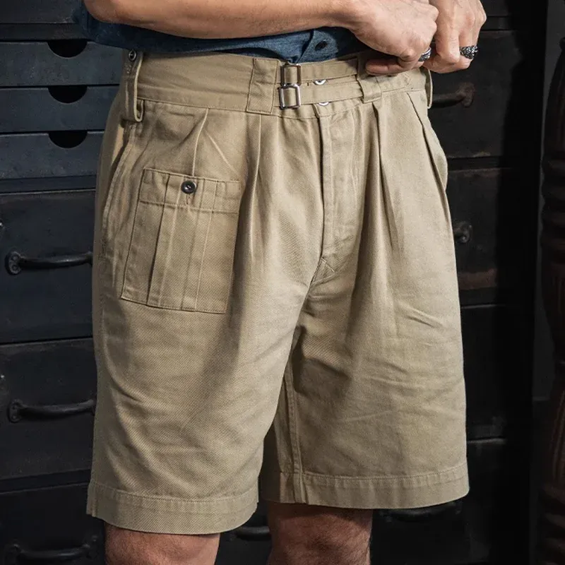 Men's Solid Color Cotton Multi-pocket Straight Cargo Shorts MTA1270D1Z sold by Manly product image thumbnail 2