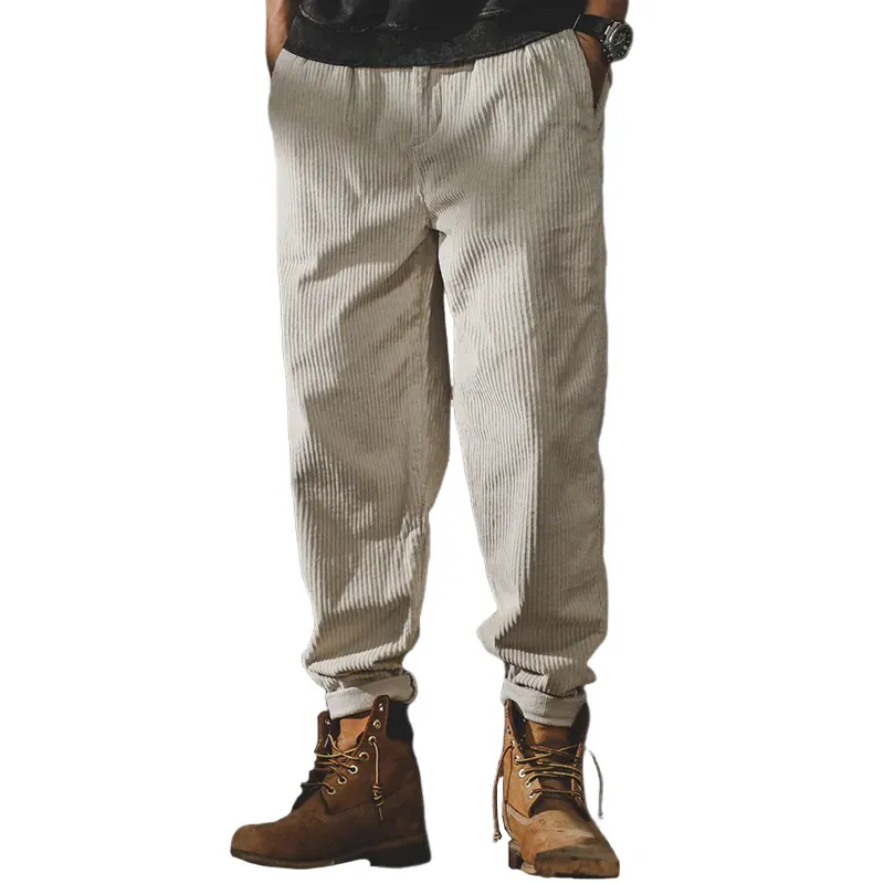 Men's Solid Color Corduroy Straight Casual Pants MTA1269D5Z sold by Manly