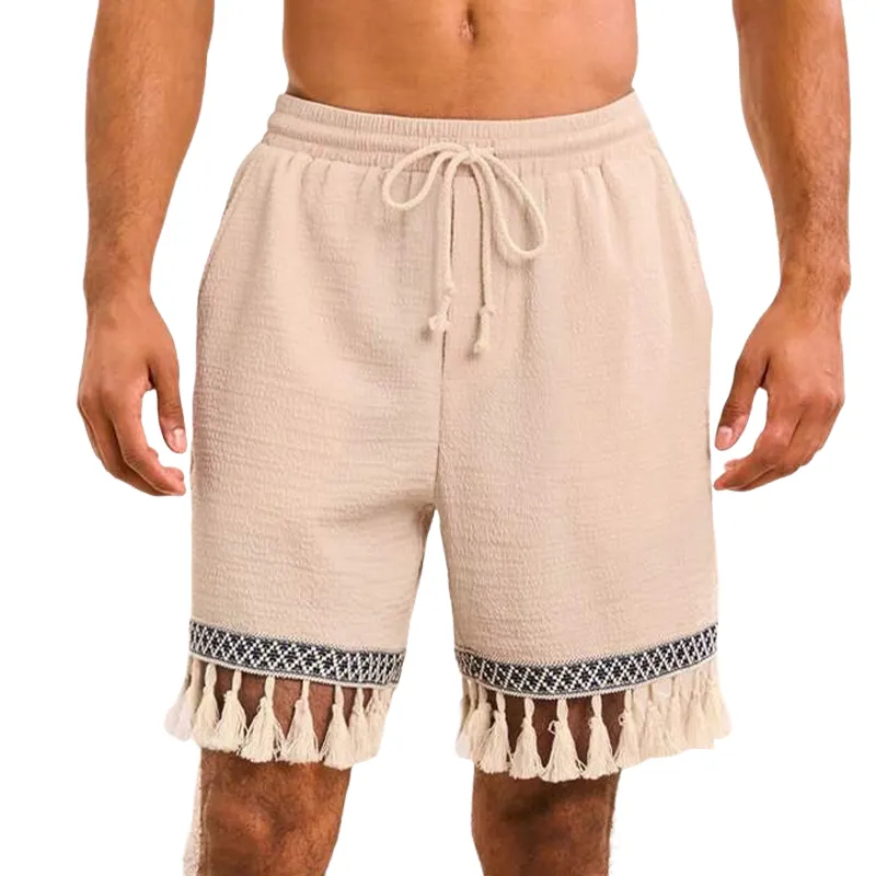Men's Cotton and Linen Elastic Waist Casual Shorts MTA1050D0X sold by Manly