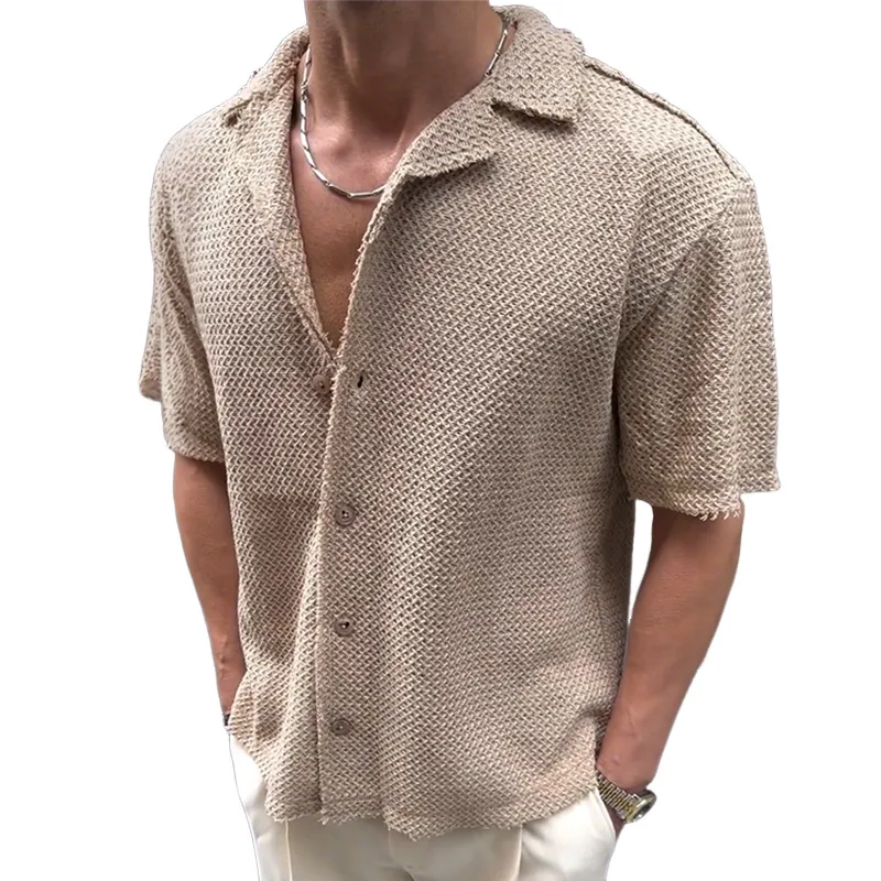 Men's Retro Casual Lapel Short Sleeve Shirt MTA1122D6TO sold by Manly