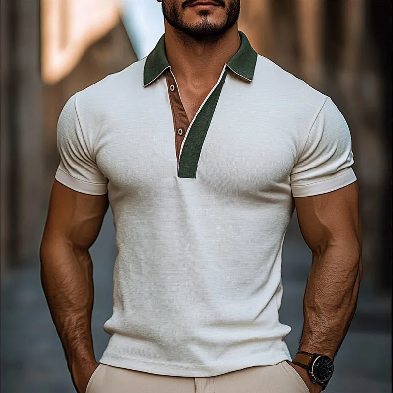 Men's Summer Business Colorblock Polo Collar T-shirt MTA1174D0U sold by Manly product image thumbnail 2